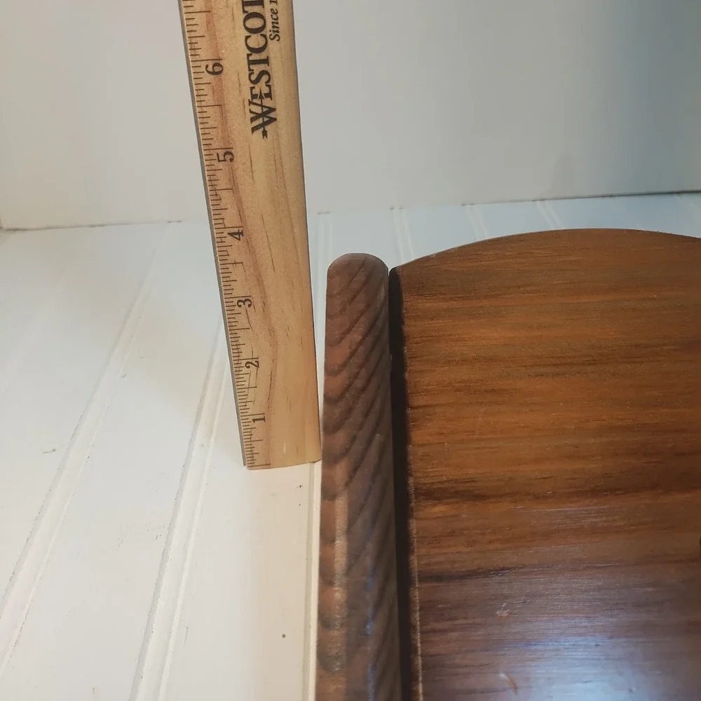 Vintage Wood Apple 2 Slot Wall Mail Bill Sorter Hanging Key Rack Cottage Rustic